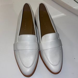 White leather loafers. Never worn